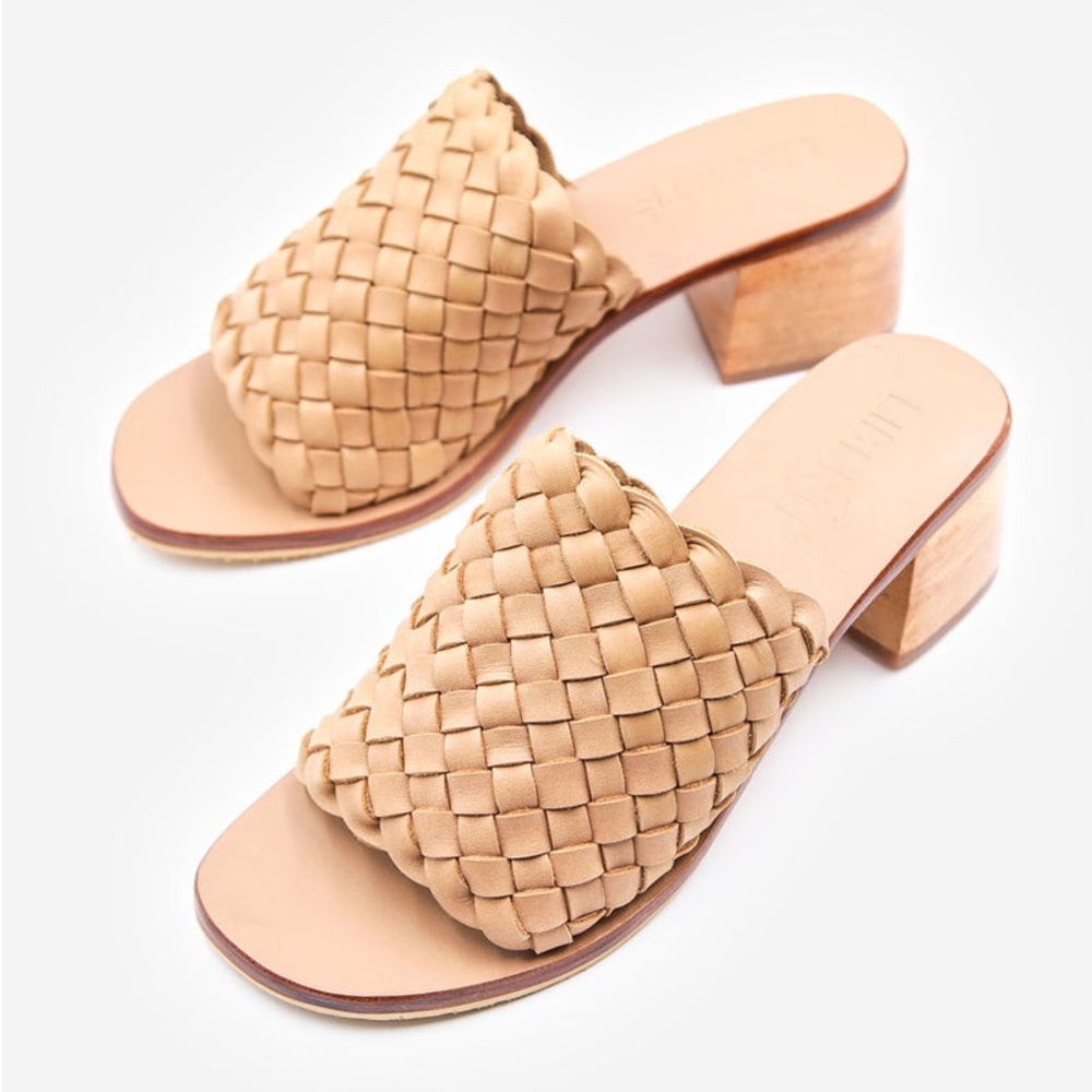 Liberté Santorini Leather Woven Mules
